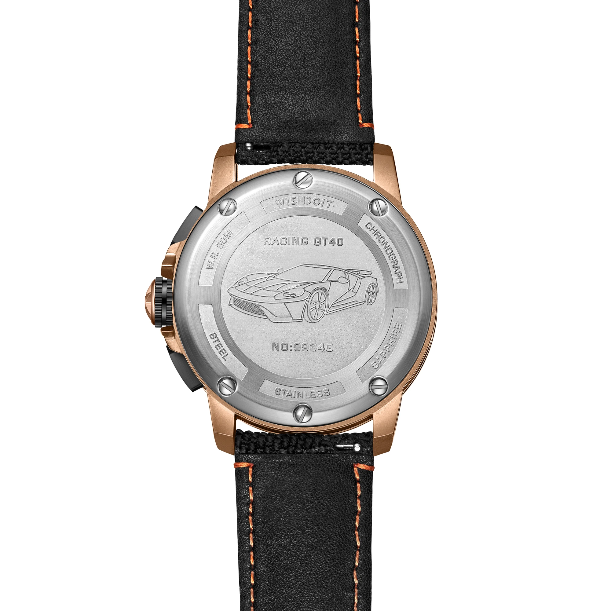 WISHDOIT Automatic Quartz Sports Watch Hollowing Process Racing Grade Mineral Sapphire Glass Mirror Wheel Hub Adjustment Wheel