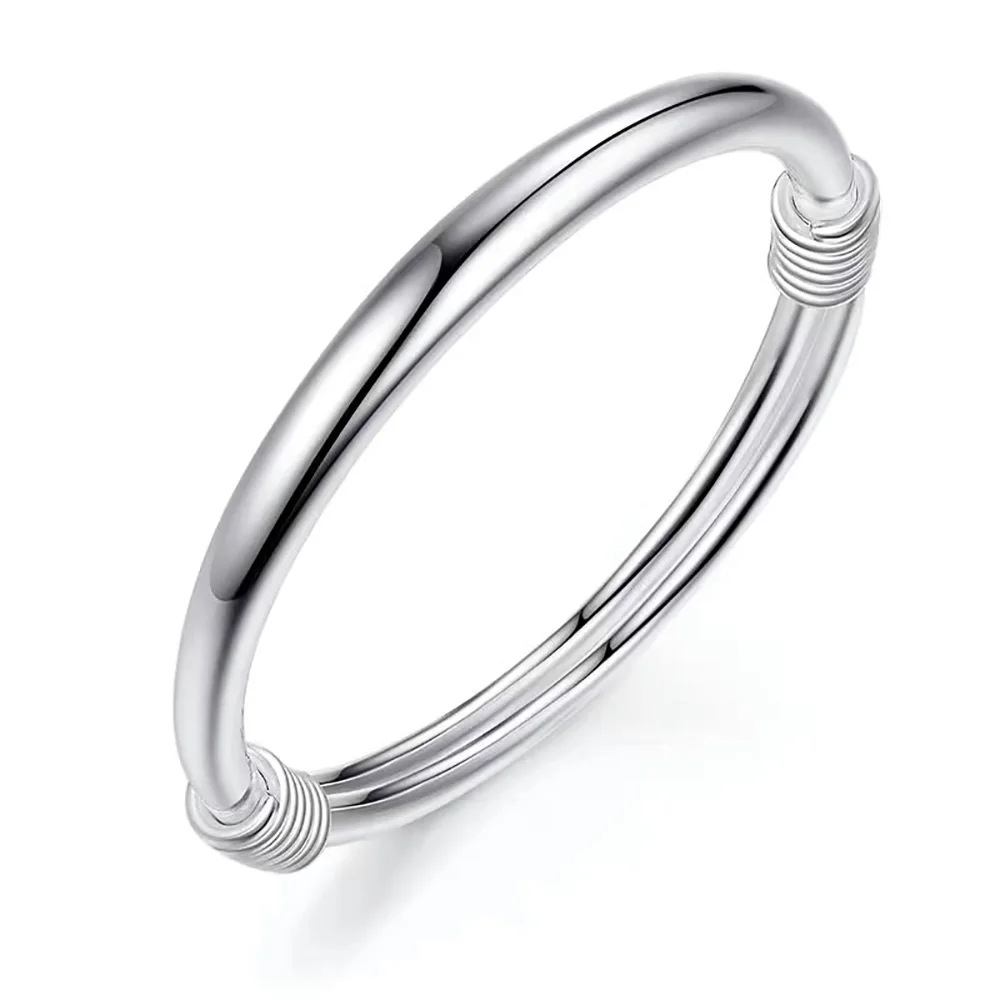 Authentic Sterling Silver 999 Minimalist Ring for Men and Women Personalized Sliding Adjustable Ring for Couples Fine Jewelry