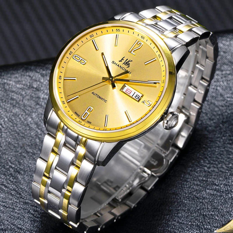 2025 New Shanghai Men's Watch Automatic Mechanical Watch 41.5MM Sapphire Stainless Steel Simple Fashion Business Watch SH3009