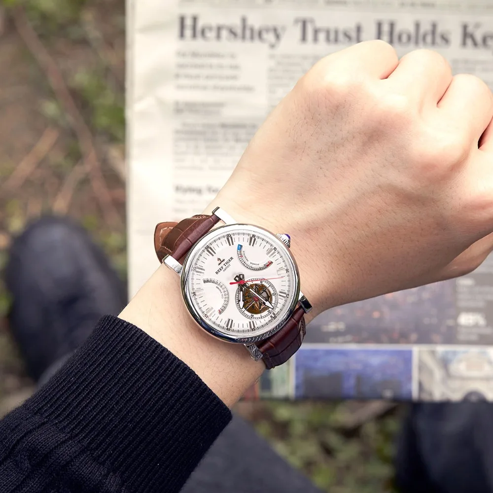 Reef Tiger Artist Tourbillon Watch – Skeleton Automatic Luxury