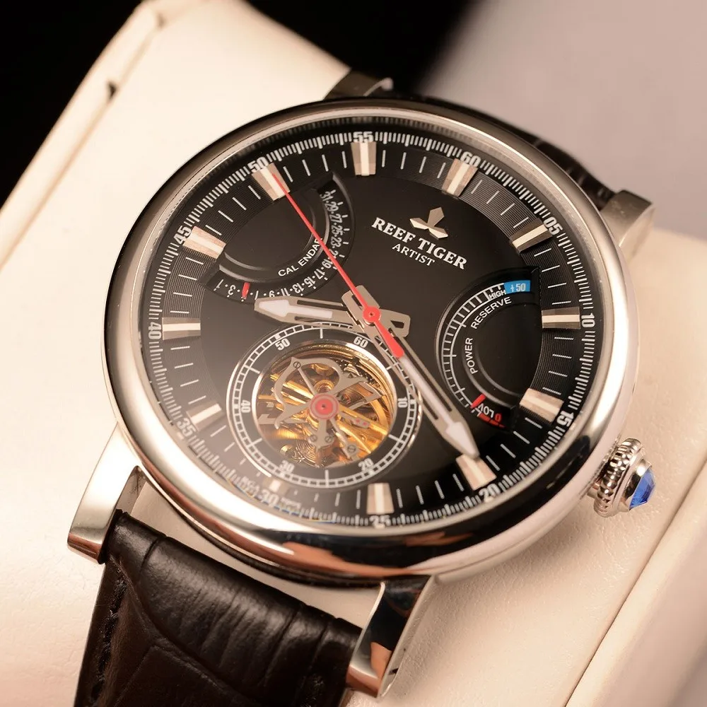 Reef Tiger Artist Tourbillon Watch – Skeleton Automatic Luxury