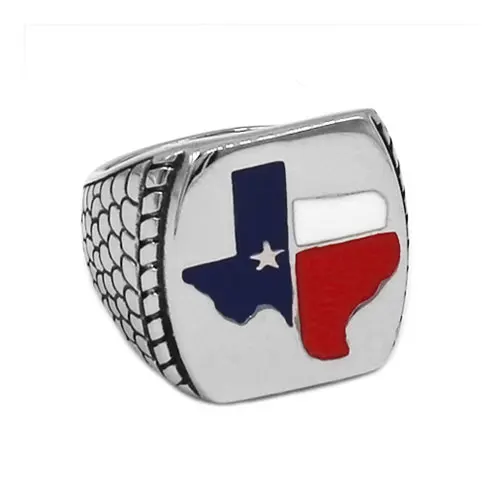 TEXAS Flag Biker Ring Stainless Steel Jewelry Vintage