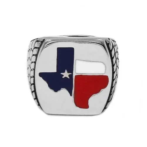 TEXAS Flag Biker Ring Stainless Steel Jewelry Vintage