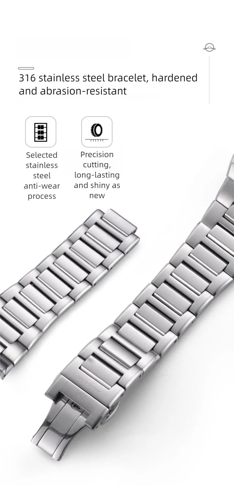 stainless steel  butterfly clasp bracelet