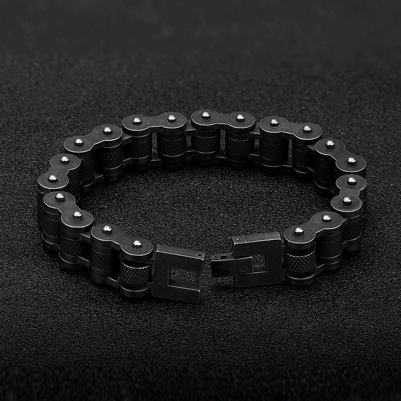 Retro Biker Chain Bracelet – Men's Stainless Steel Motorcycle Link Bracelet