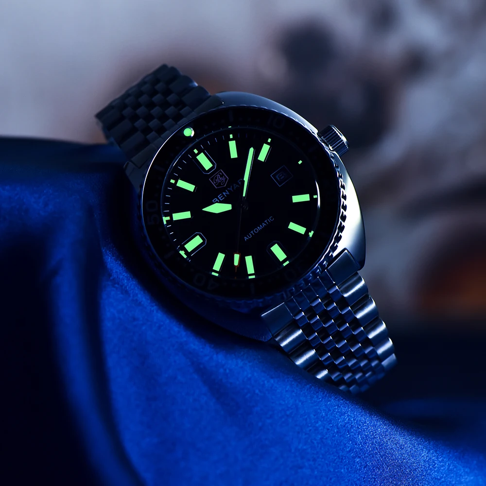 BENYAR BY-5211 42mm Men's Watch Luminous Tuna Dial 50m Waterproof Mechanical Watch New Model