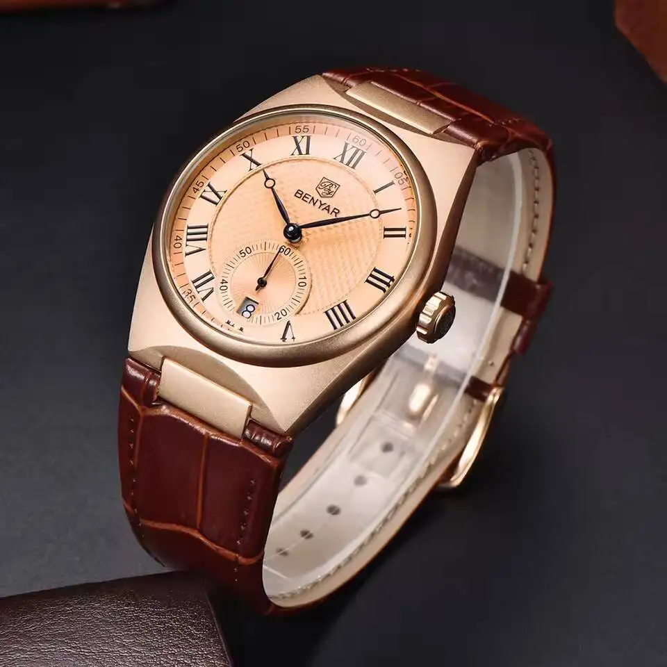 2023 BENYAR New Business Luxury Men's Quartz Watch 30M Waterproof Sports Leather Watch Fashion Men's Watch
