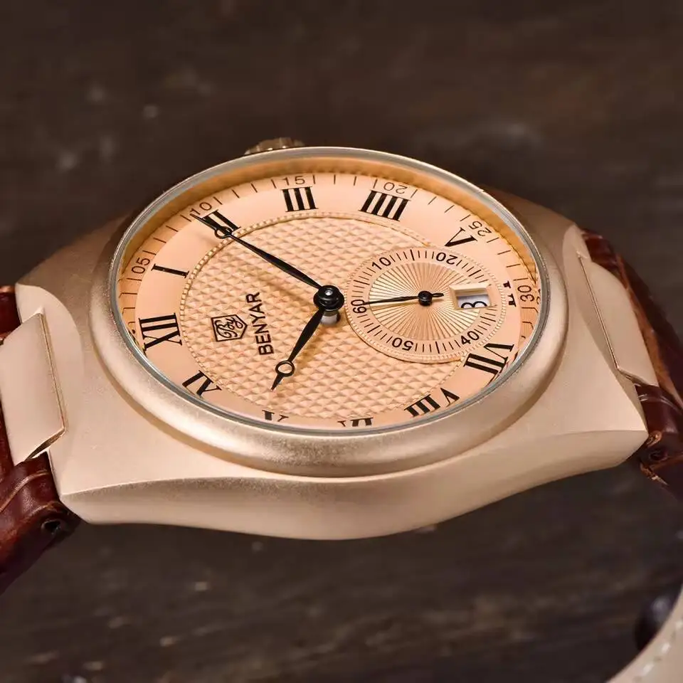 2023 BENYAR New Business Luxury Men's Quartz Watch 30M Waterproof Sports Leather Watch Fashion Men's Watch