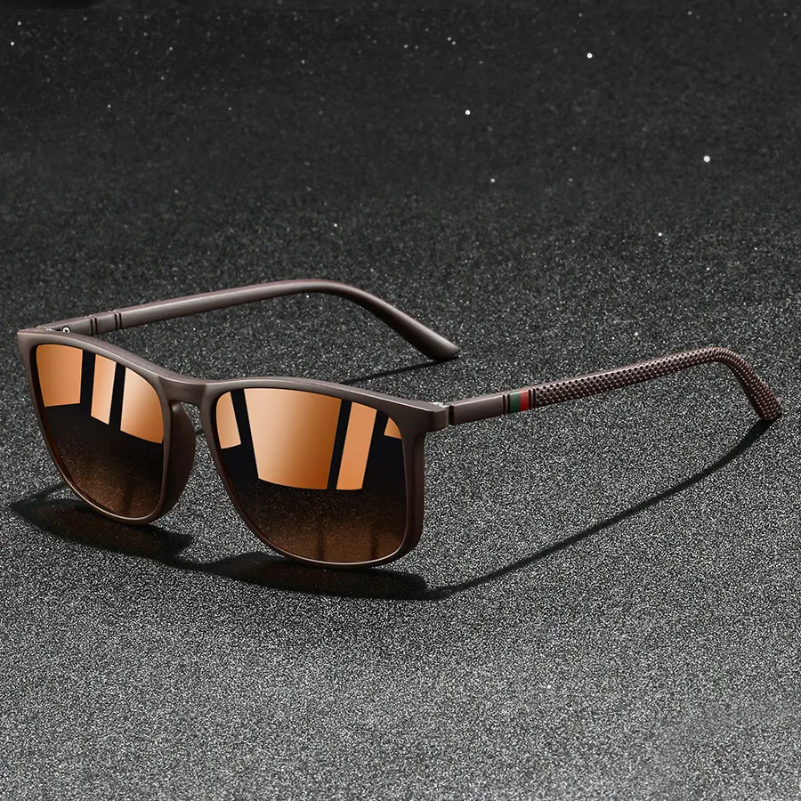 Fashion Colorful stripes Vintage Square Sunglasses For Men Women Driving Fishing Brand Designer Sun Glasses Man UV400 Eyewear