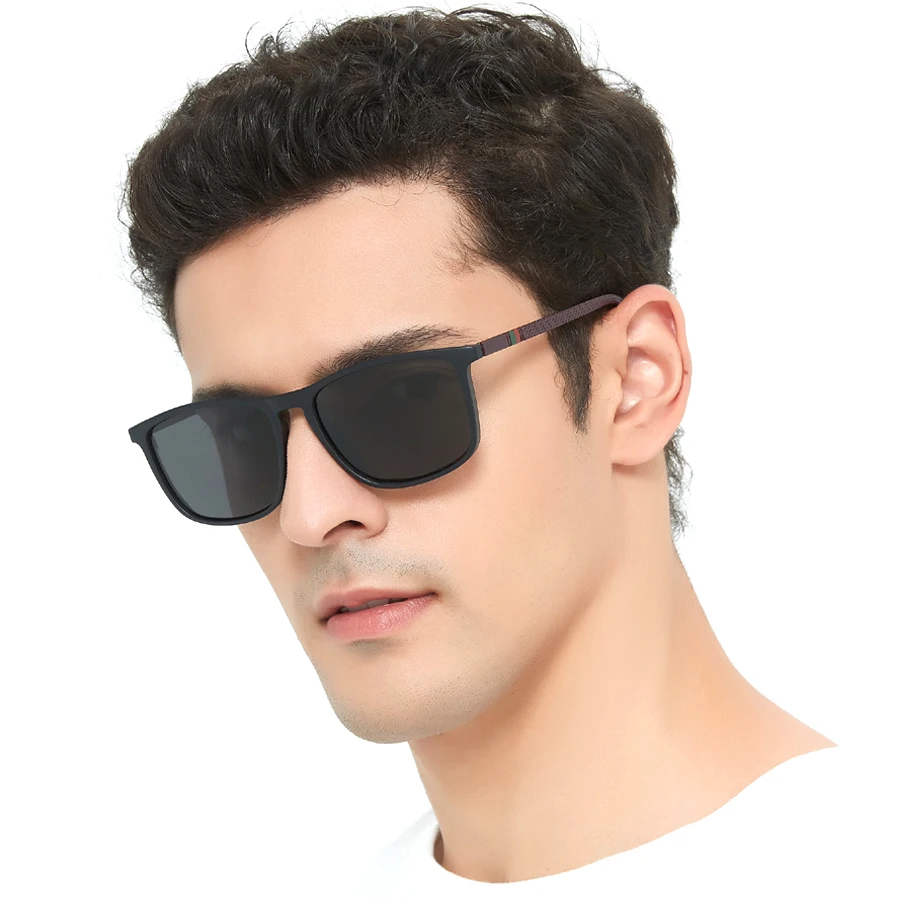Fashion Colorful stripes Vintage Square Sunglasses For Men Women Driving Fishing Brand Designer Sun Glasses Man UV400 Eyewear