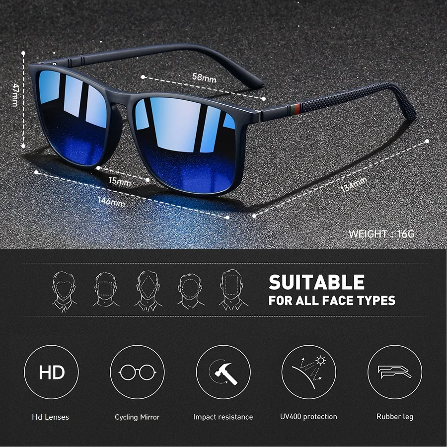 Fashion Colorful stripes Vintage Square Sunglasses For Men Women Driving Fishing Brand Designer Sun Glasses Man UV400 Eyewear