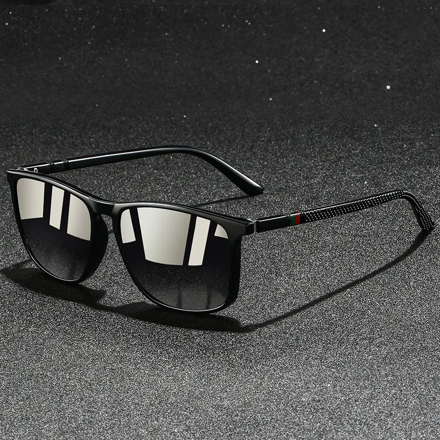 Fashion Colorful stripes Vintage Square Sunglasses For Men Women Driving Fishing Brand Designer Sun Glasses Man UV400 Eyewear