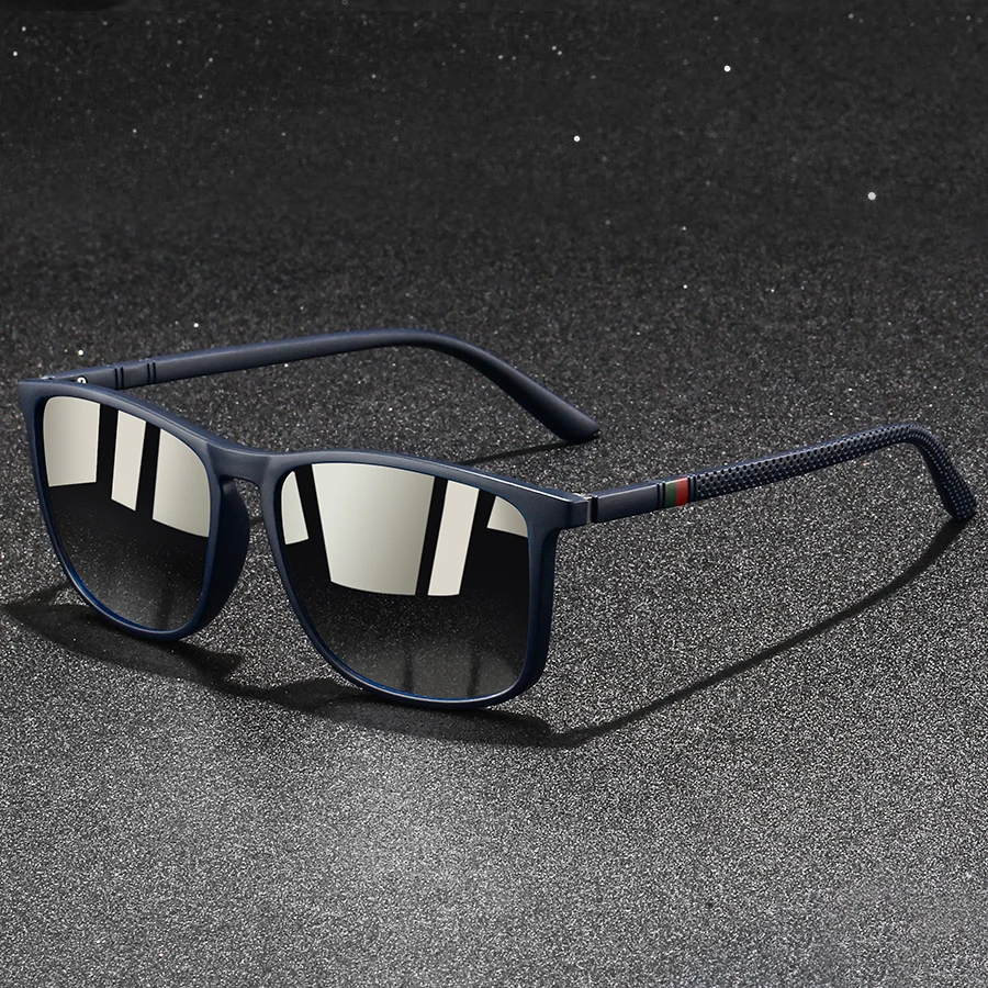 Fashion Colorful stripes Vintage Square Sunglasses For Men Women Driving Fishing Brand Designer Sun Glasses Man UV400 Eyewear