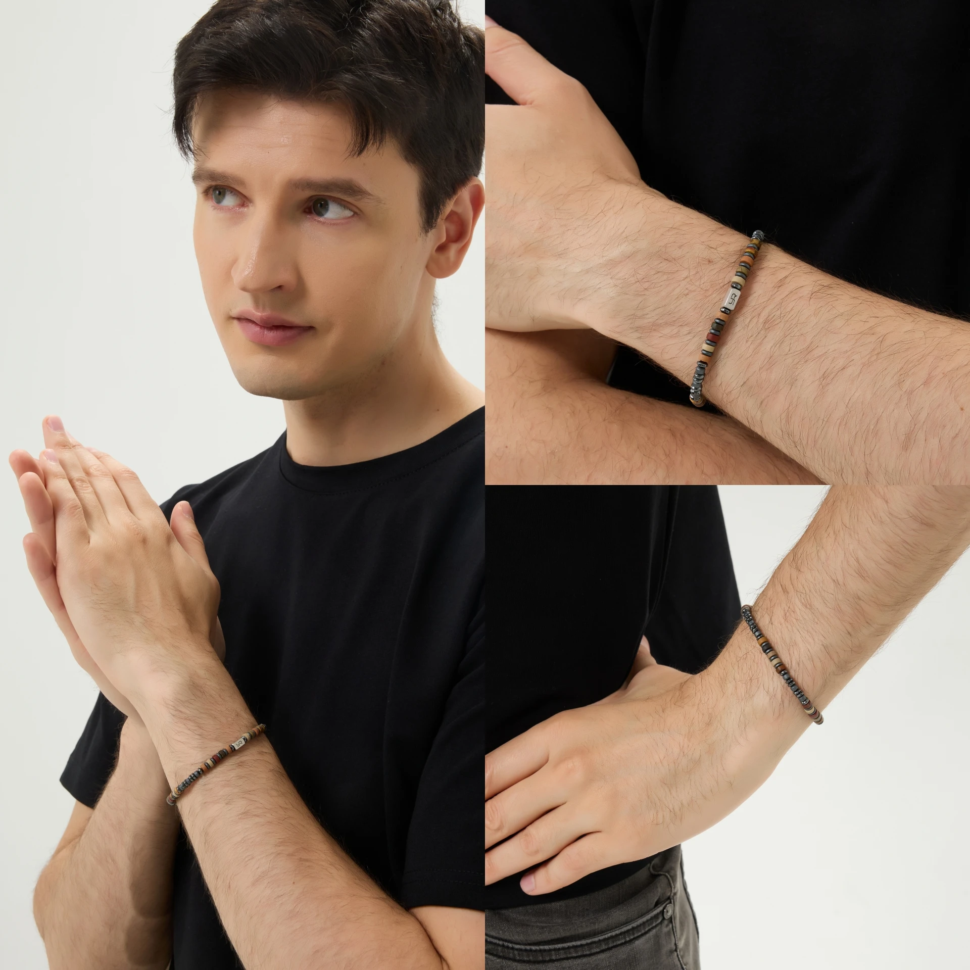 YOUNG&RICH Luxury Picasso Jasper Hematite Bracelet 4mm Bohemian Style Niche Accessory Handcrafted Unisex Bracelet