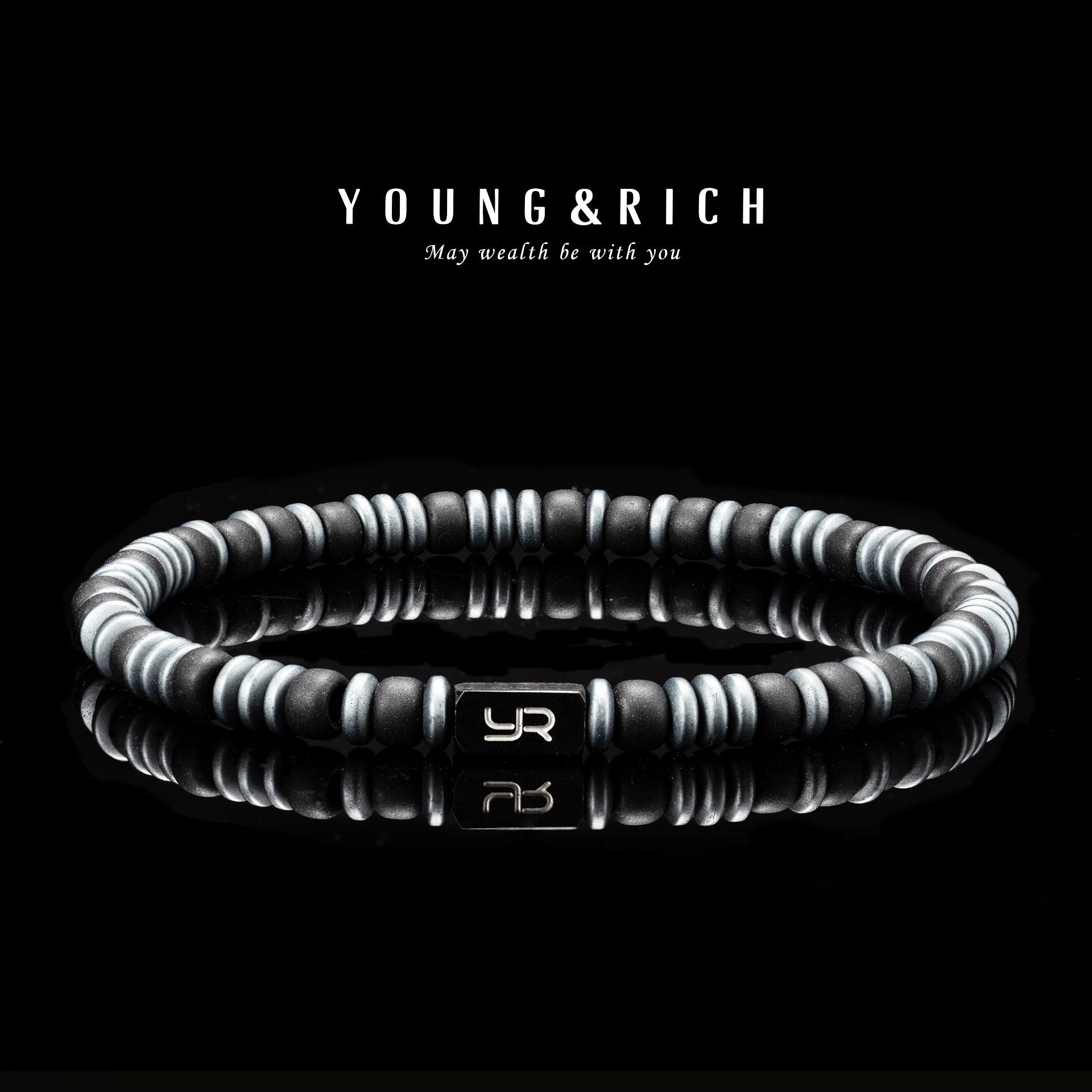 Nightstalker Bracelet – Black Miyuki Beads with YR Logo