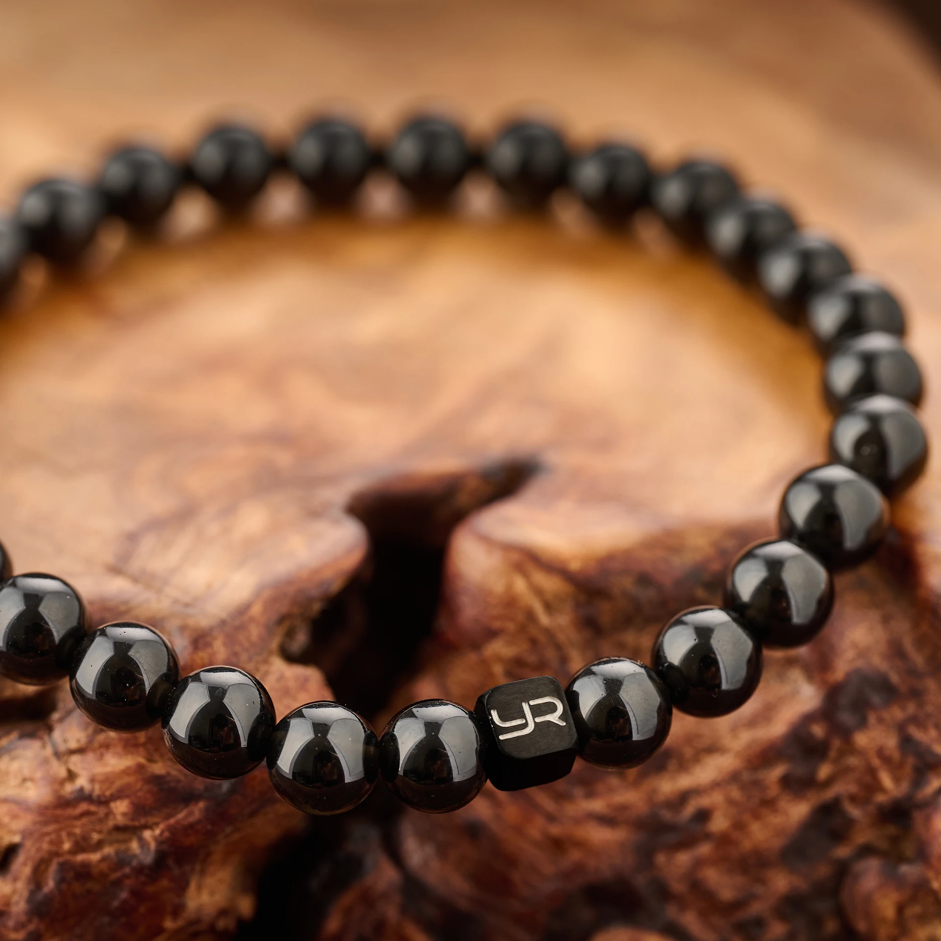 YOUNG&RICH Classic Obsidian Beaded Bracelet (6mm) - Designer Unisex Luxury & Stylish