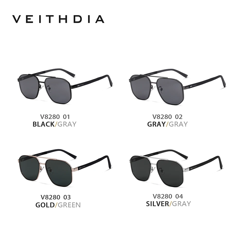 VEITHDIA Brand Vintage Men Women Sunglasses Nylon Lens Polarized UV400 Outdoor Driving Eyeglasses For Male,Fashion Eyewear 8280