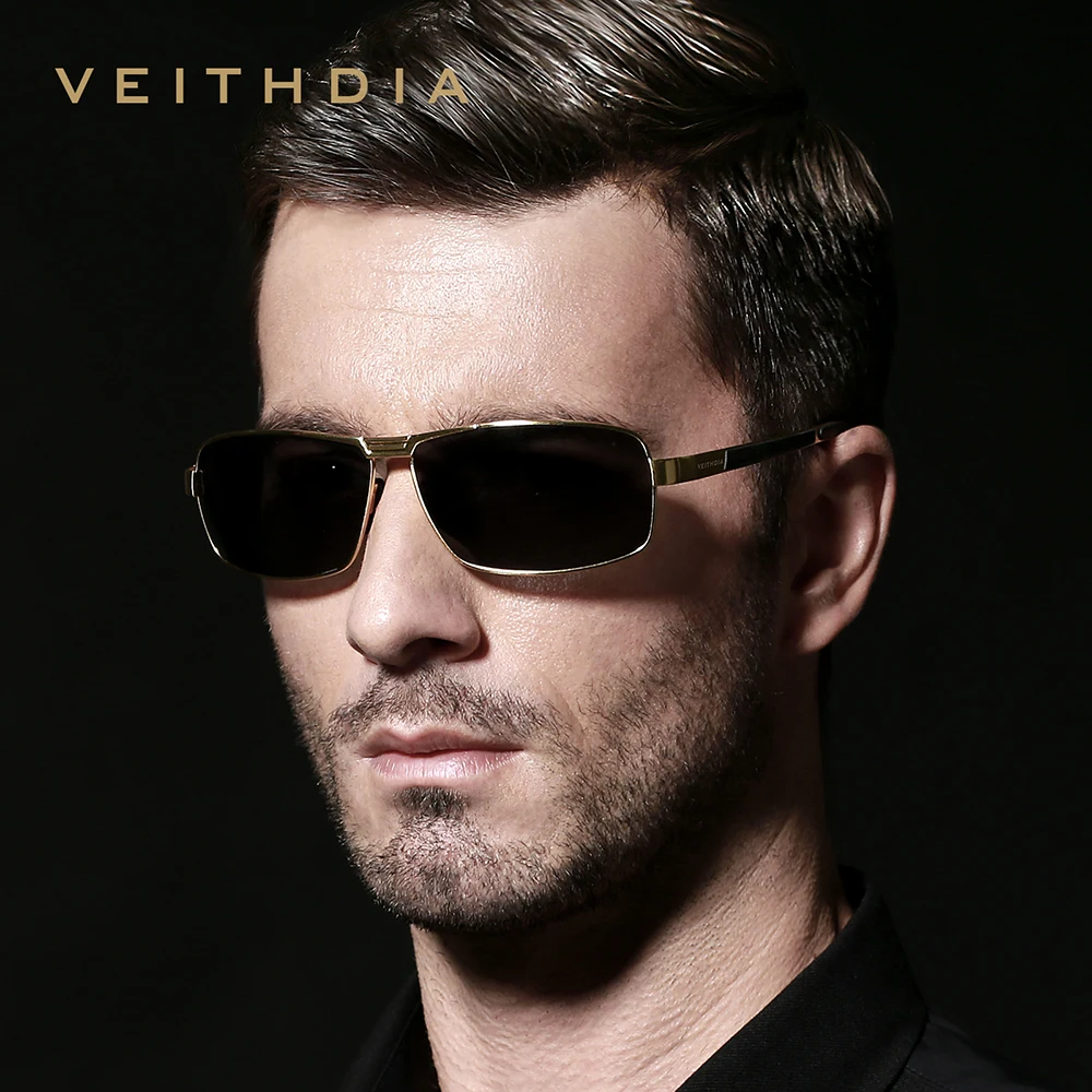 VEITHDIA Sunglasses Men Brand Designer Driving Fashion Polarized UV400 Lens Unisex Vintage Eyewear Male Glasses For Women VT2490