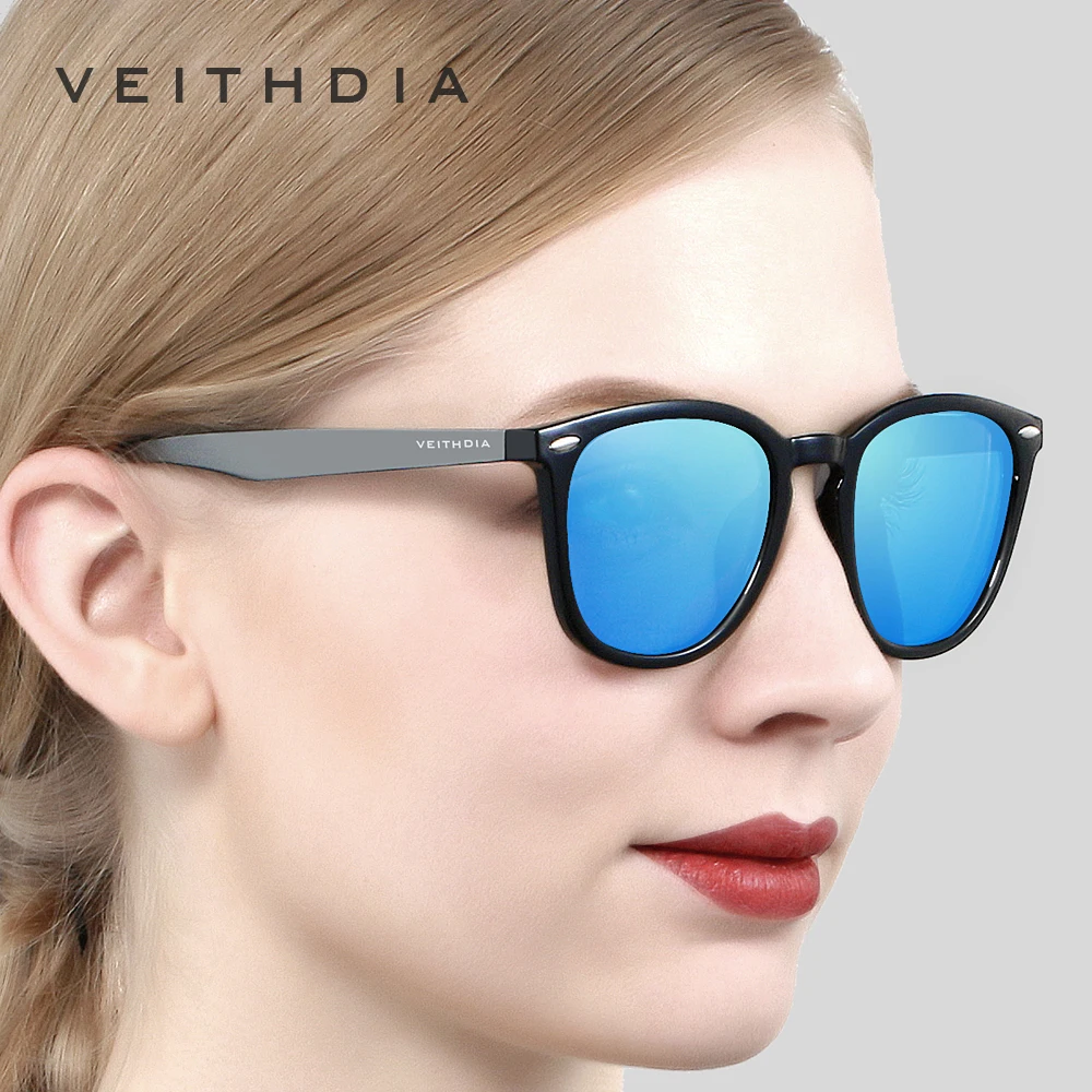 VEITHDIA Brand Unisex Aluminum+TR90 Men's Photochromic Mirror Sun Glasses Eyewear Vintage Outdoor Sunglasses For Women 6116