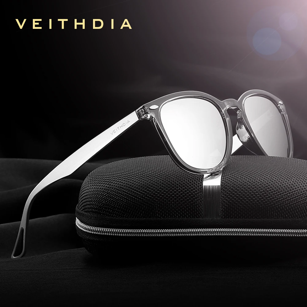 VEITHDIA Brand Unisex Aluminum+TR90 Men's Photochromic Mirror Sun Glasses Eyewear Vintage Outdoor Sunglasses For Women 6116
