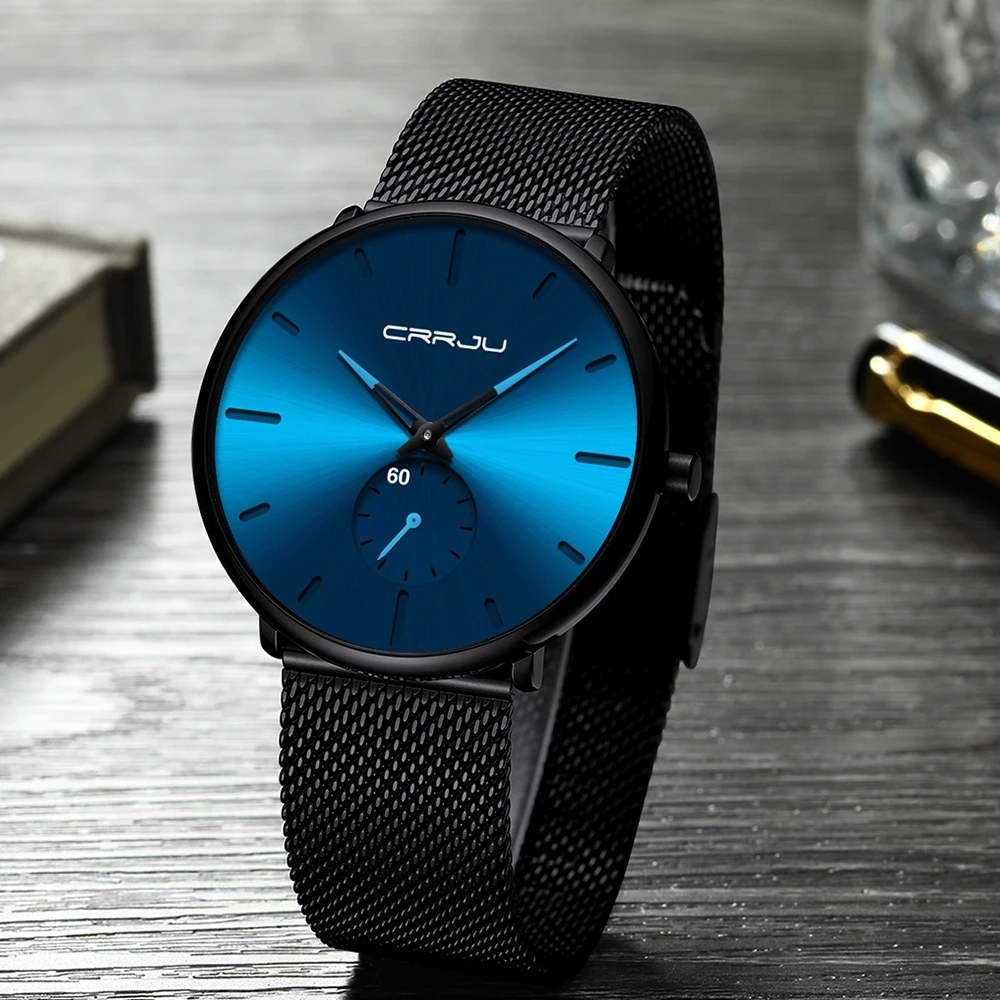 Classic Watches for Men Black Steel