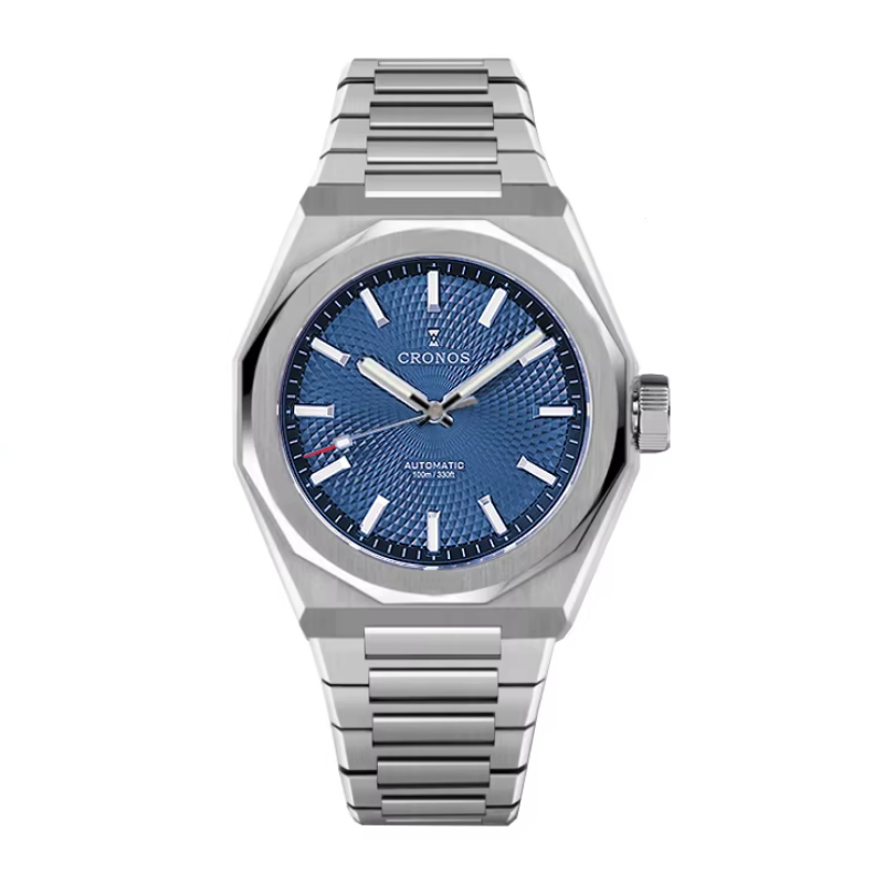 CRONOS L6028 V3 Automatic Watch with PT5000 Movement, Sapphire Glass, and Textured Rhombus Dial