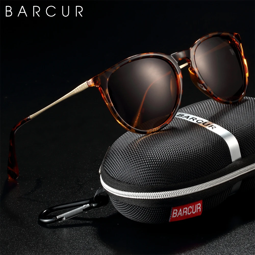 BARCUR Design Sunglasses Women Fashion Polarized Lens Plastic Titanium Frame Men Sun Glasses UV400 Protection