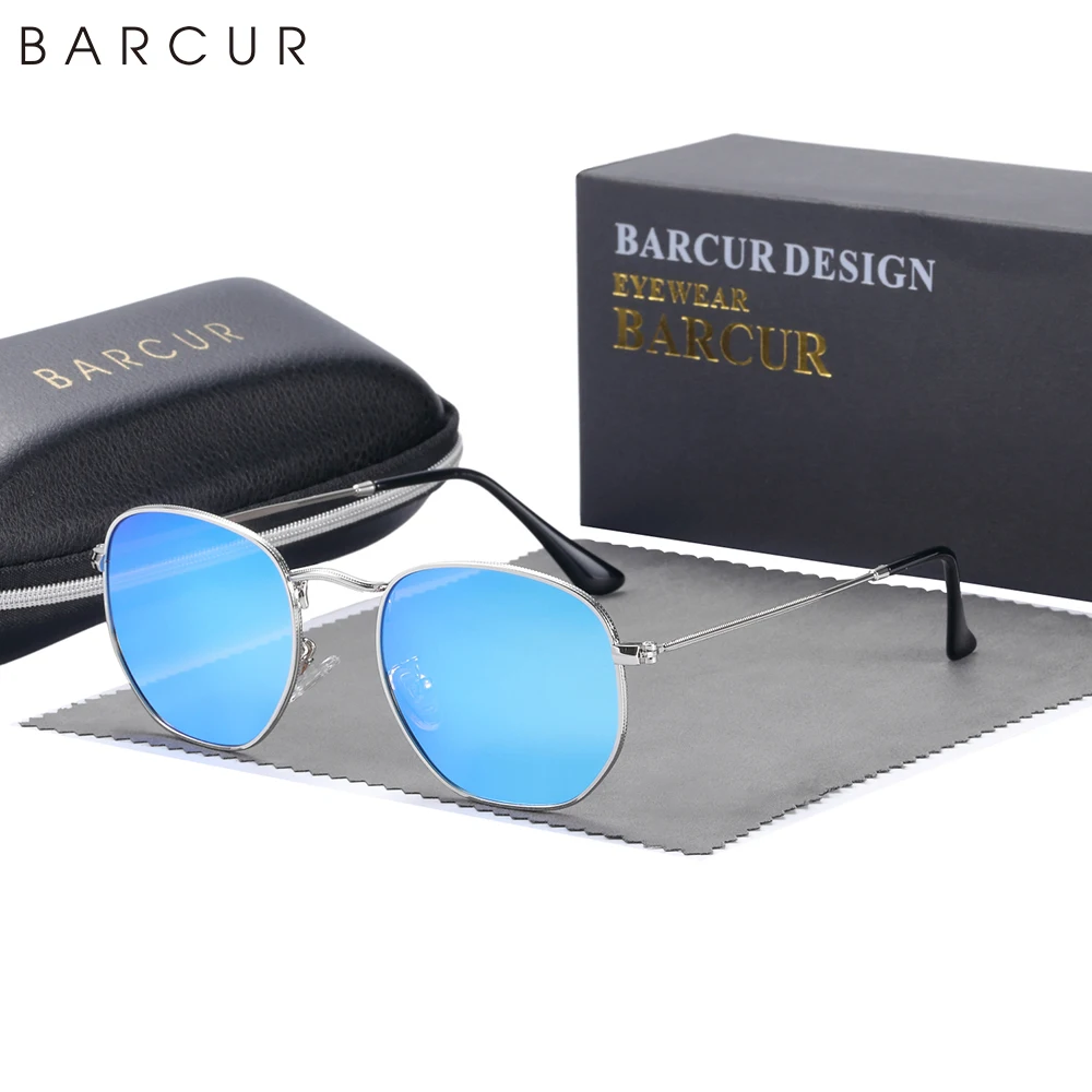 BARCUR Classic Square Sunglasses for Men Polarized Hexagon UVA& Sun Glasses for Woman Light Weight Eyewear Oculos De Sol gafas