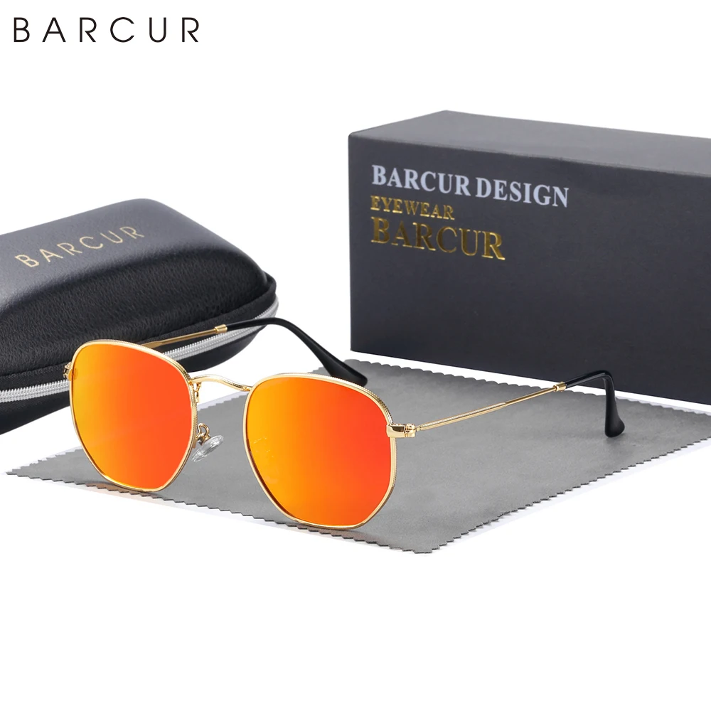 BARCUR Classic Square Sunglasses for Men Polarized Hexagon UVA& Sun Glasses for Woman Light Weight Eyewear Oculos De Sol gafas