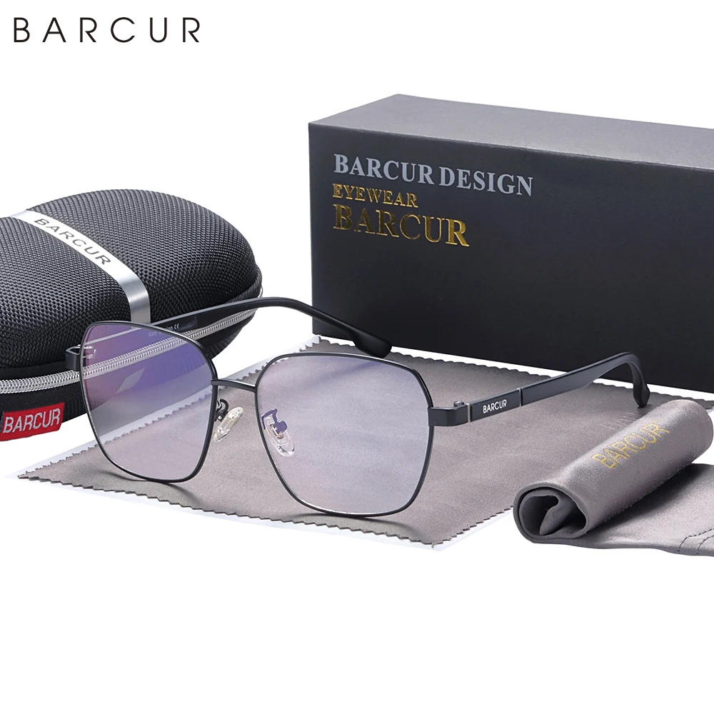 BARCUR Design Oversize Square Sunglasses for Men Polarized Sun Glassses Women Sun Glasses Eyewear Photochromic Anti Blue Glasses