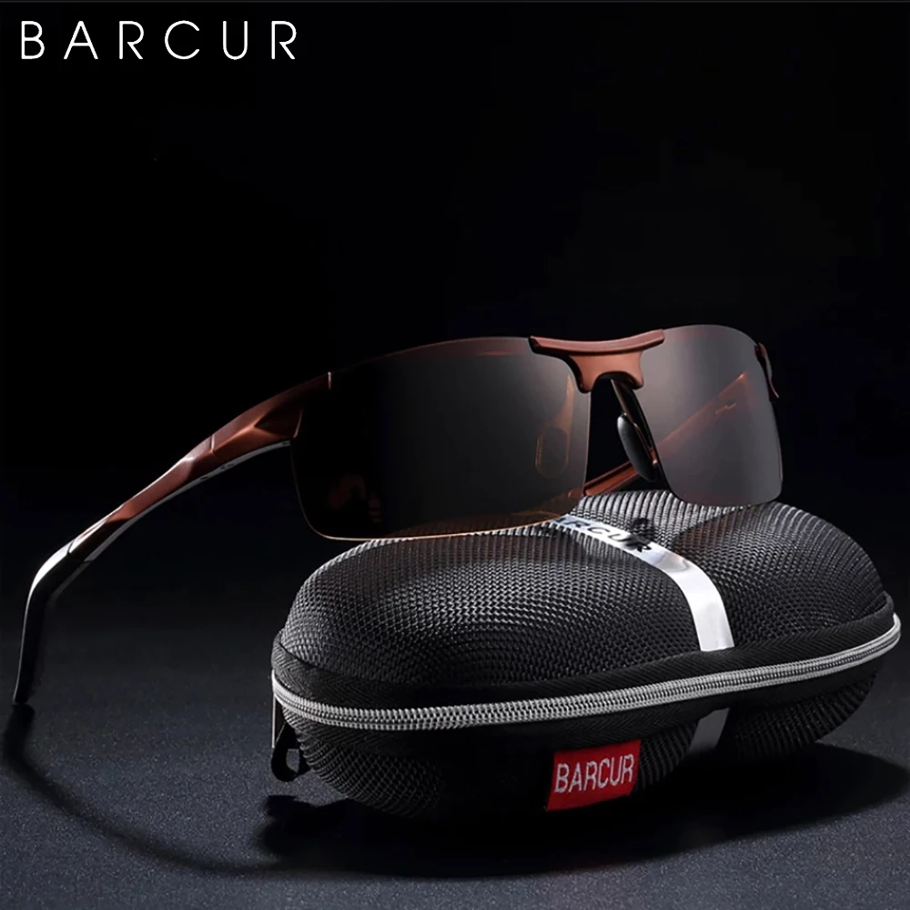 BARCUR Sport Classic Design Aluminum Sunglasses Men Women Polarized Anti-Reflective Photochromic Sun Glasses UV400