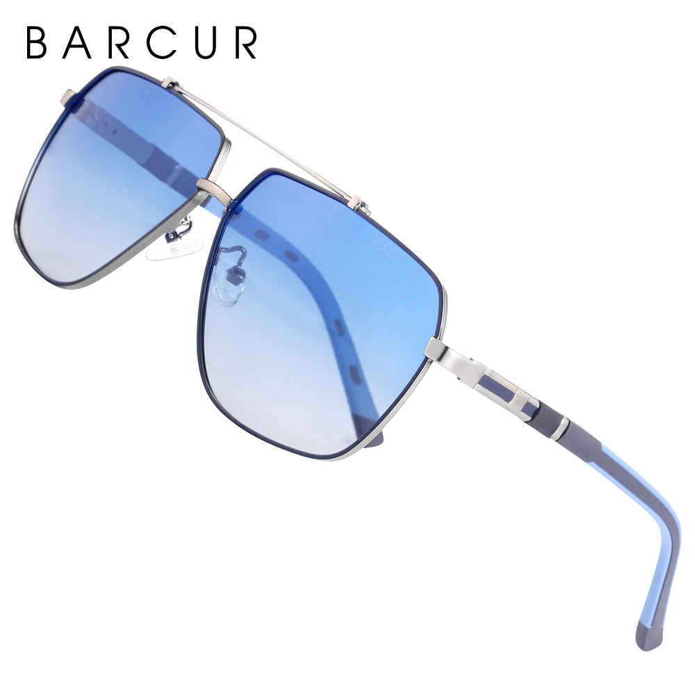 BARCUR Square Mens Sunglasses Polarized Driving Gradient Sun Glasses for Men UV400 Shades Eyewear Oculos Gafas De Sol