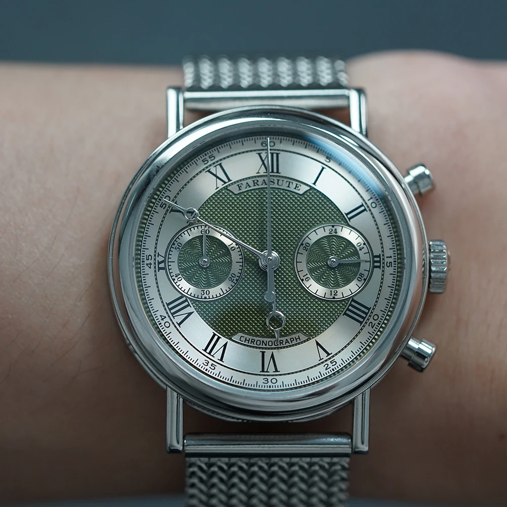 FARASUTE Japan VK64 Quartz Movement Speed Sports Chronograph Watch For Men Luxury Sapphire Stainless Steel Wristwatches Male