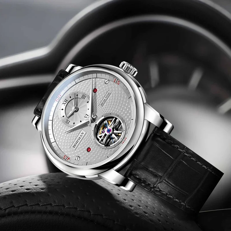 BORMAN Watch New BM3135  Luxury Men Automatic Mechanical Men's Watches 50M Waterproof Skeleton Sapphire Dual Time Zone Clocks