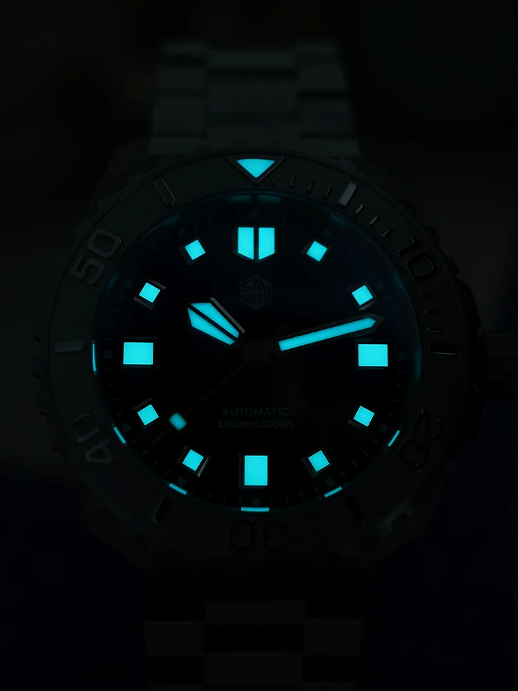San Martin 1000m Waterproof Sea Waves Texture Dial 43mm Men Diver Watch Helium Escape Valve NH35 Automatic Mechanical SN0147