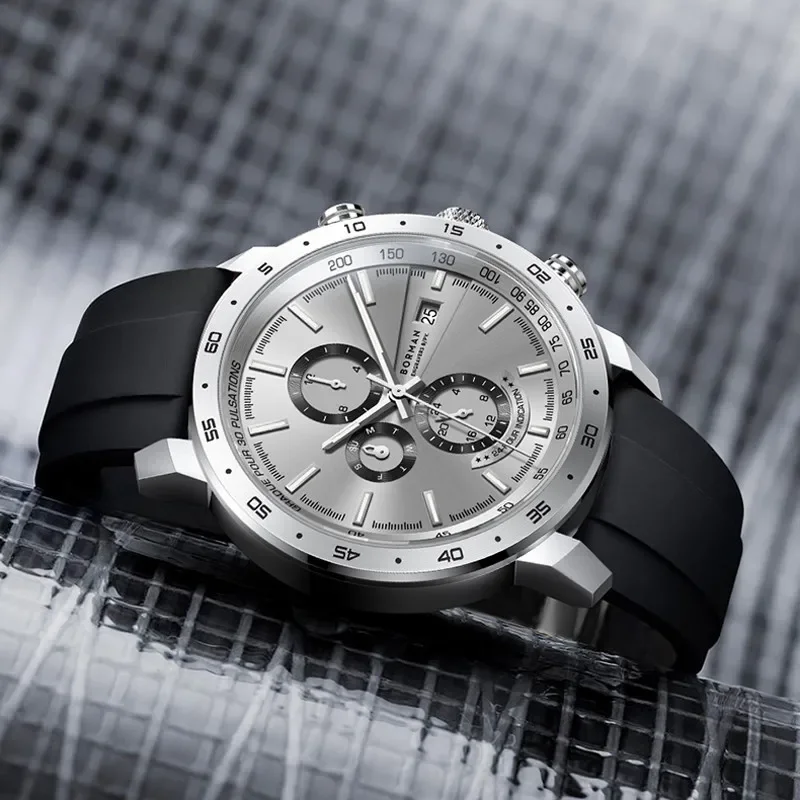 BORMAN TOP Watch New 42 Luxury  Automatic Mechanical Men's Watches Sapphire 50M Waterproof Multi-function Dial Pulsation BM3879