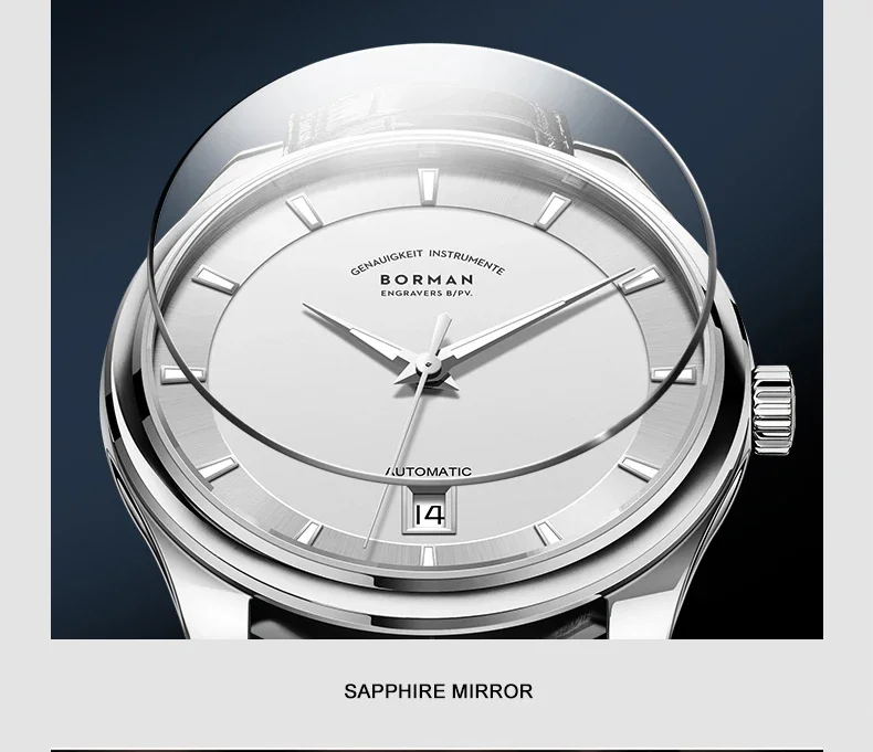 Borman 3882 TOP Watch New 39 Luxury Mens Automatic Watches 39mm Mechanical Wristwatch Ultrathin 9mm Luminous 50m Waterproof Sapp