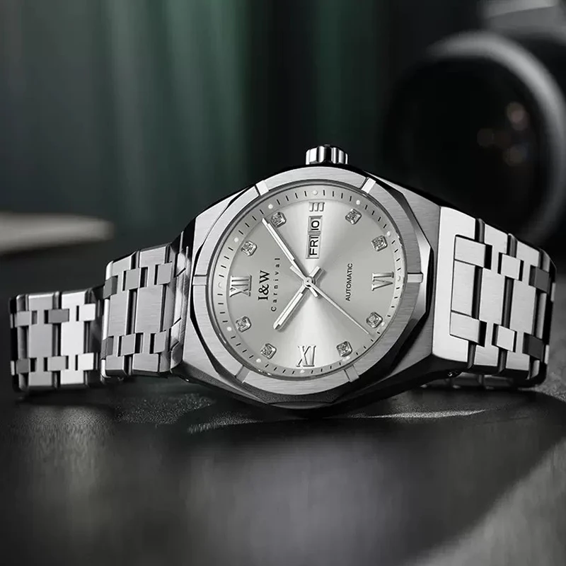 Carnival Brand High End IW Series Luxury Imported Movement Mechanical Watch Men Week Date Sapphire 50m Waterproof Mens Watches