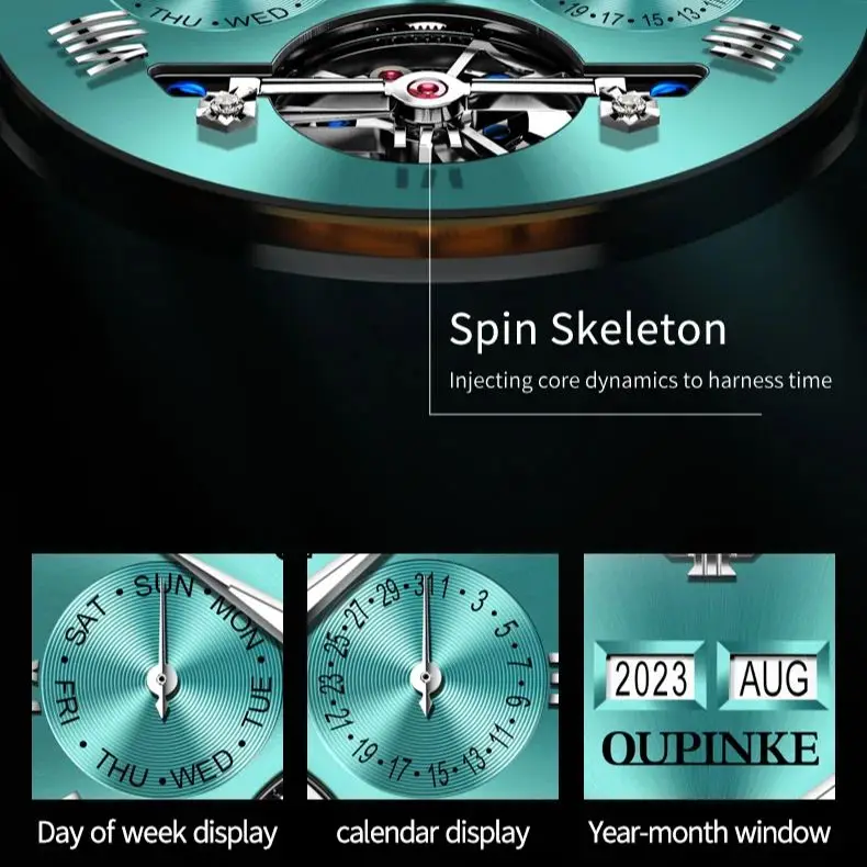 OUPINKE 3186 Swiss Automatic Skeleton Watch