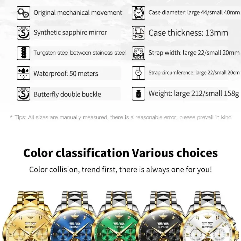 OUPINKE 3186 Swiss Automatic Skeleton Watch