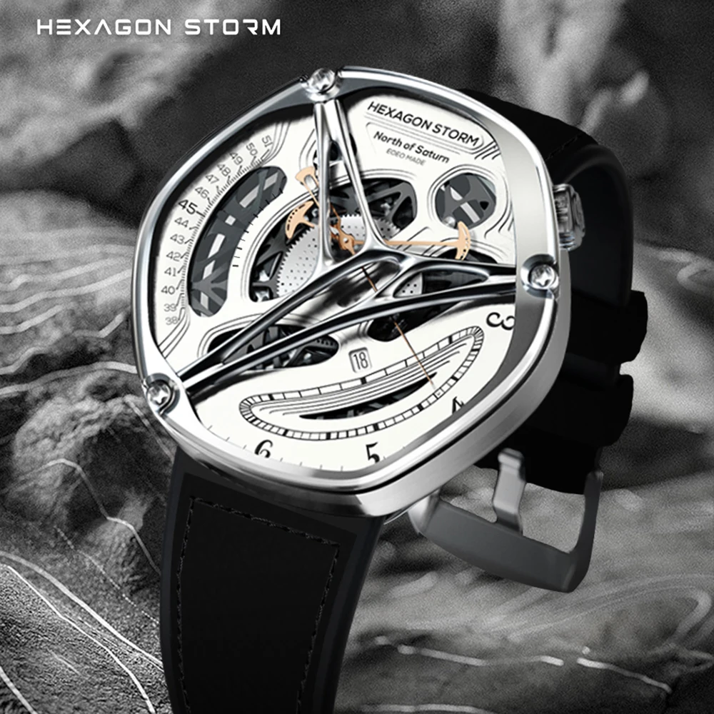 Hexagon Storm Mechanical Skeleton Watches