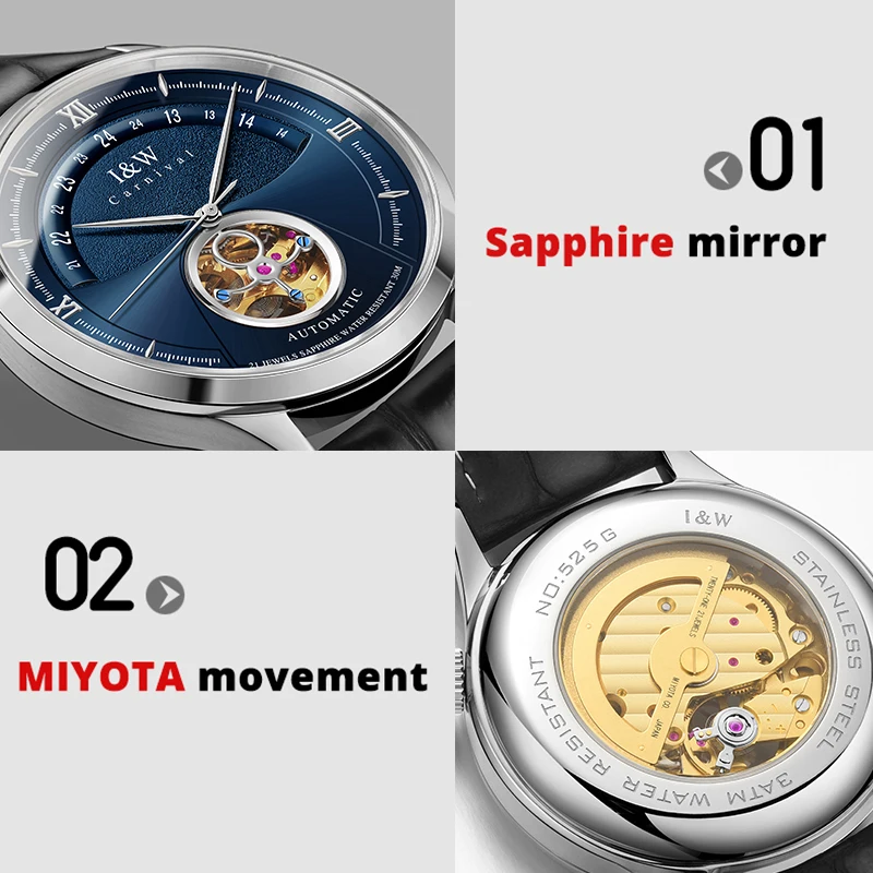 2022 Luxury Tourbillon Mechanical Watch Swiss I&W