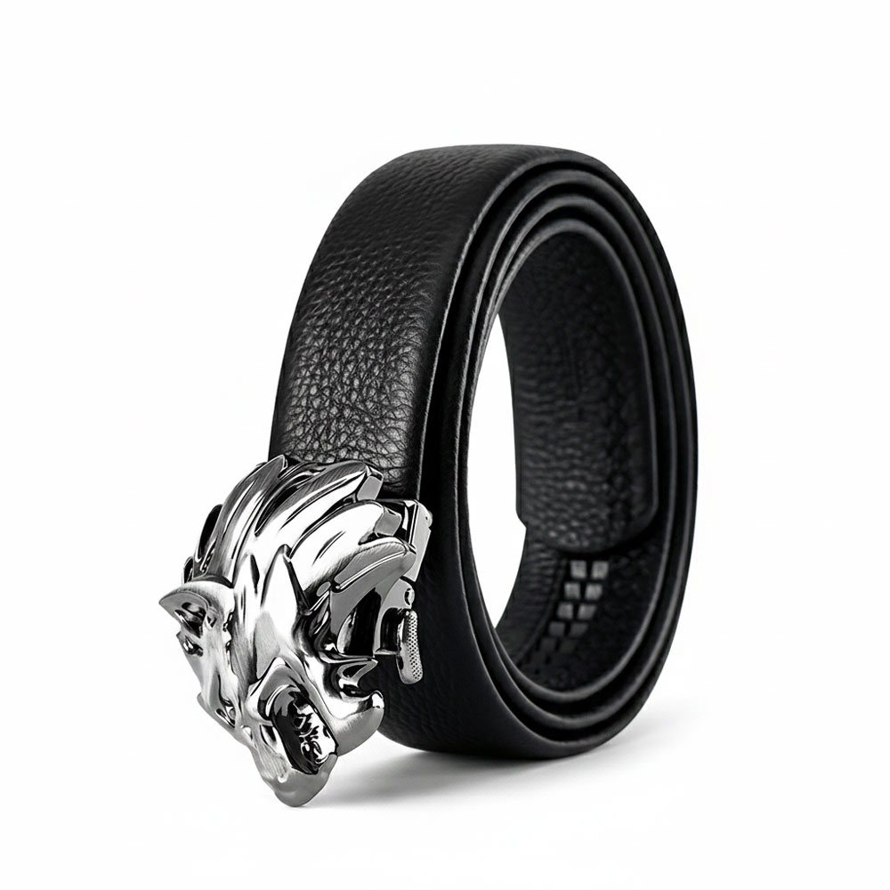 Close-up of the back of the automatic buckle showing the smooth dual card slot track and textured inner wall.