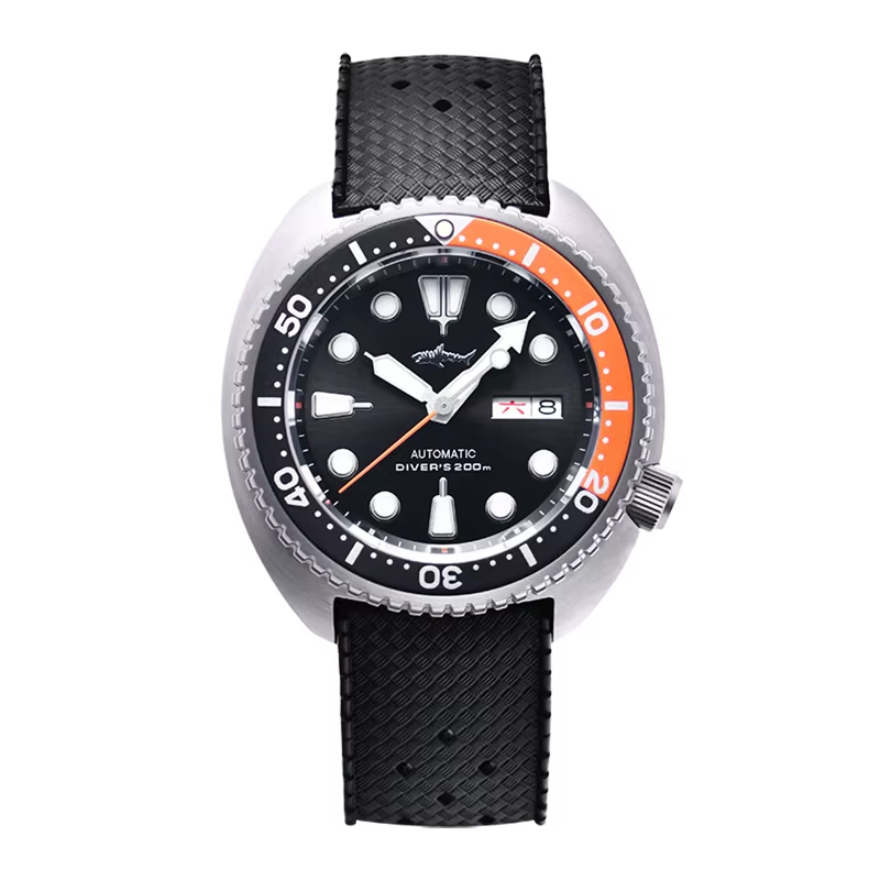 Heimdallr Turtle Diver’s watch black orange bezel
