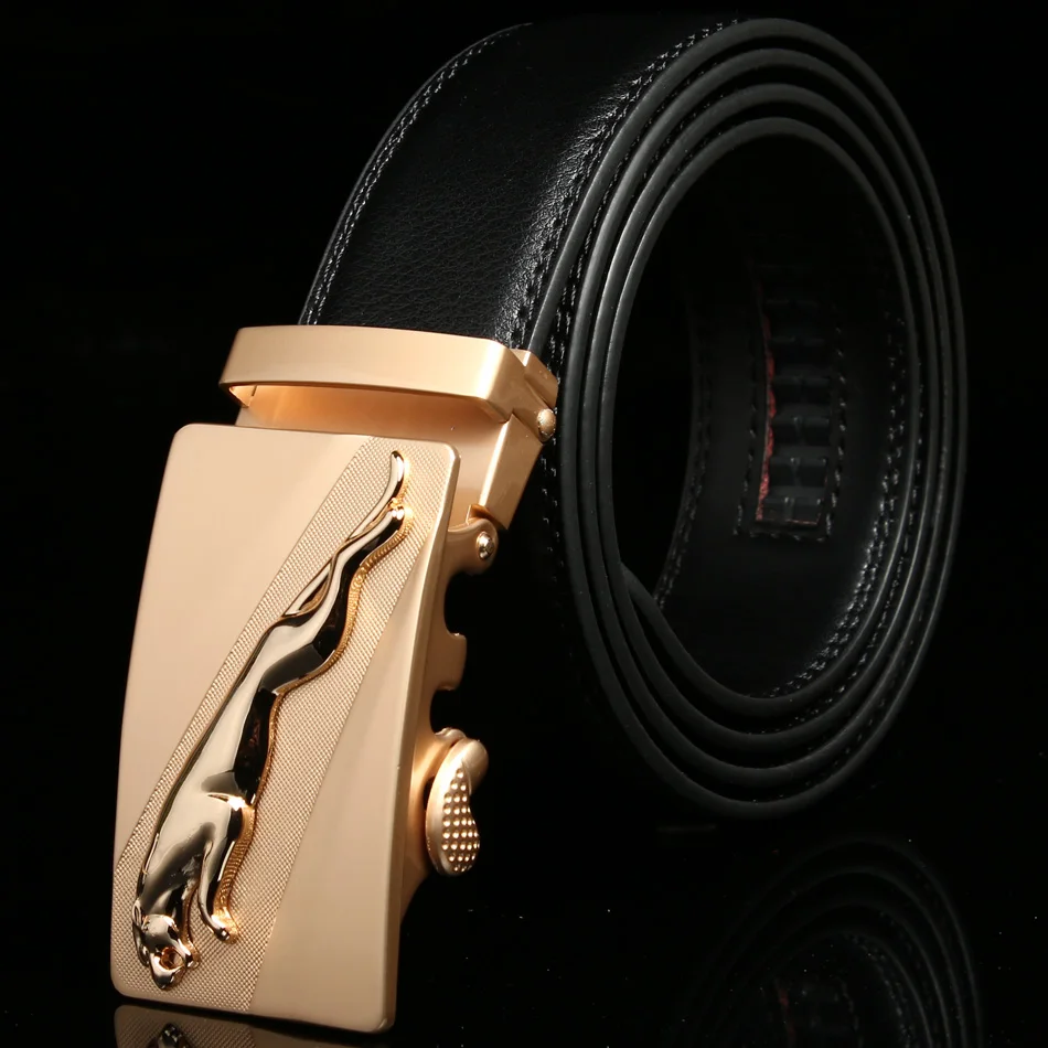 MUSENGE Designer Jaguar luxury genuine Leather men Belts For Men Ceinture Homme men's male Belt Automatic buckle Cinturon Hombre