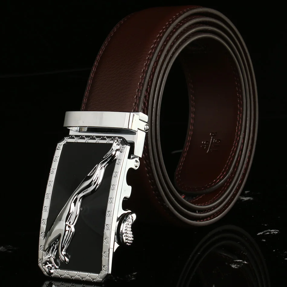 MUSENGE Designer Jaguar luxury genuine Leather men Belts For Men Ceinture Homme men's male Belt Automatic buckle Cinturon Hombre