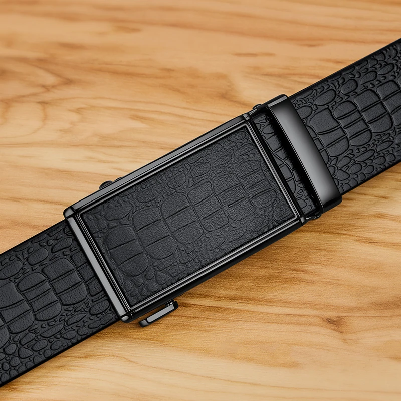 Leather belt, men's fashionable automatic buckle waist belt, personalized casual pants belt