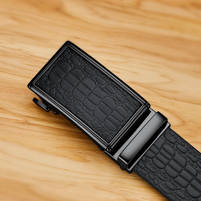 Leather belt, men's fashionable automatic buckle waist belt, personalized casual pants belt