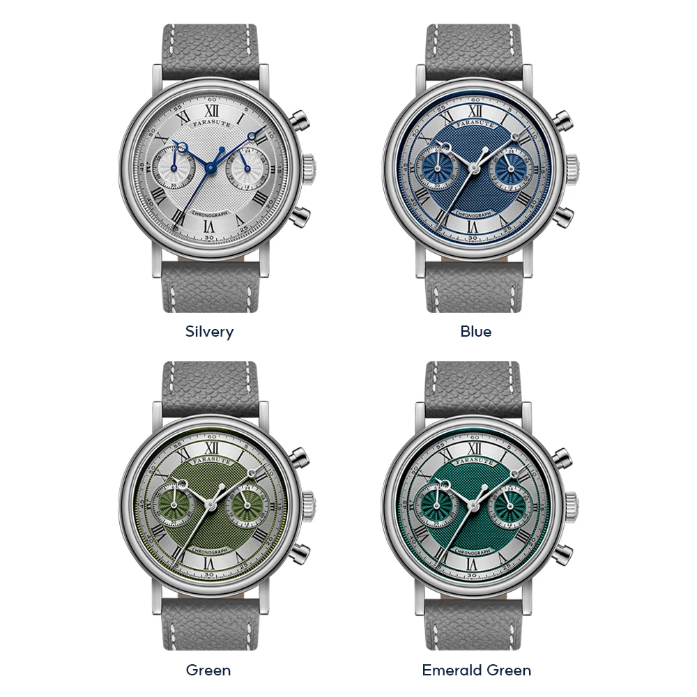 FARASUTE 2025 New Retro Mens Watches Quartz Watch For Men Speed Sports Chronograph AR Coating Sapphire VK64 Clock Reloj Hombre