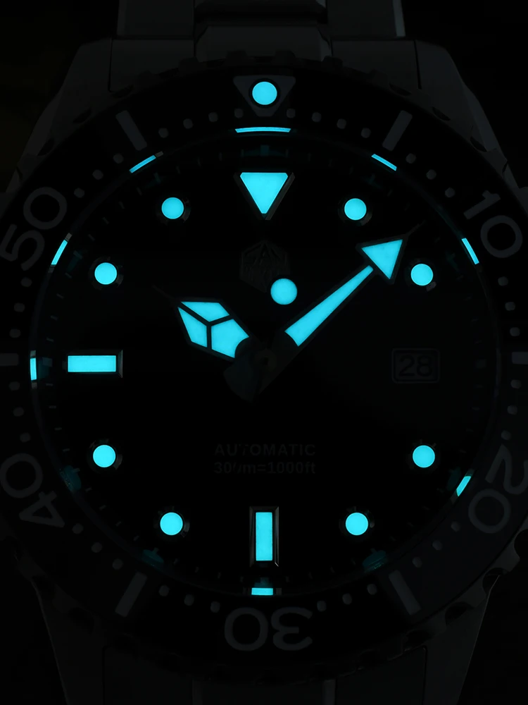 San Martin New 40mm Diver Watch YN55 Enamel Dial Classic Luxury Men Automatic Mechanical Watches Sapphire Waterproof 300m SN0009